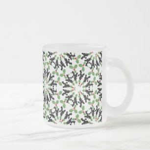 Caneca De Café Vidro Jateado Poodle Padrão de Natal