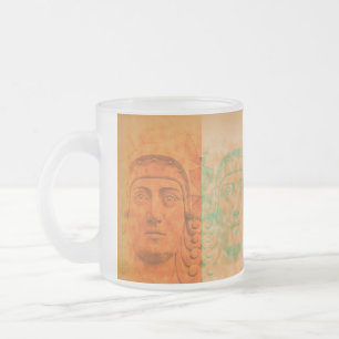 Caneca De Café Vidro Jateado Pop de laranja Deco Fosco de pedra