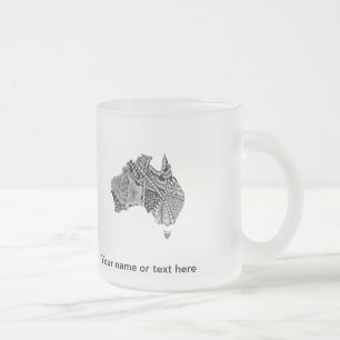 Caneca De Café Vidro Jateado Porta do Mapa da Austrália