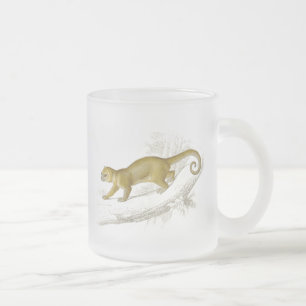 Caneca De Café Vidro Jateado Pouco desenho do vintage do animal de estimação 