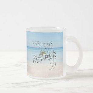 Caneca De Café Vidro Jateado Praia Tropical e Árvore de Palma da Flórida Felizm