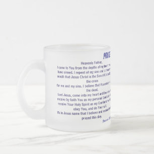 CANECA DE CAFÉ VIDRO JATEADO PRAYER OF SALVATION