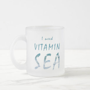 Caneca De Café Vidro Jateado Preciso de uma Cotação Azul do Mar Vitamina