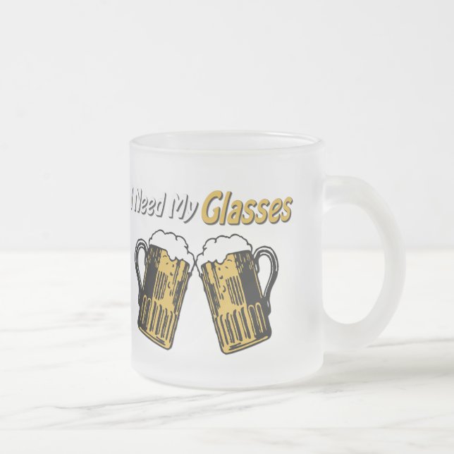 Caneca De Café Vidro Jateado Preciso Dos Meus Óculos. (Direita)
