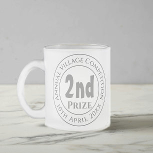Caneca De Café Vidro Jateado Prêmio de Troféu do Prêmio segundo da Concorrê