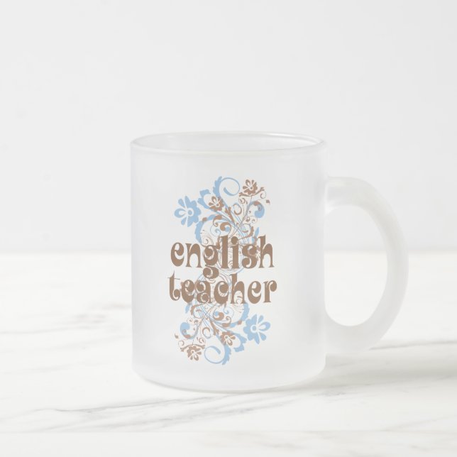 Caneca De Café Vidro Jateado Presente bonito do professor de inglês (Direita)