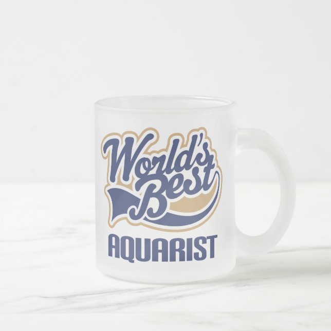 Caneca De Café Vidro Jateado Presente de Aquarist (Direita)