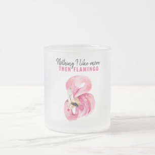 Caneca De Café Vidro Jateado Presente de Flamingo, Flamingo, Cor de Água Rosa M