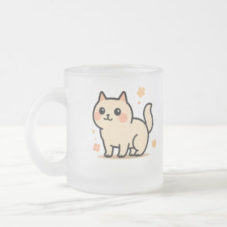 Caneca De Café Vidro Jateado Presente de Gatinho de Desenho Adorável para Amant
