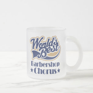 Caneca De Café Vidro Jateado Presente do coro do barbeiro