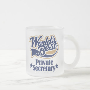 Caneca De Café Vidro Jateado Presente do secretário privado para (mundos