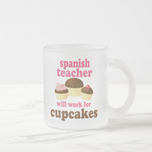 Caneca De Café Vidro Jateado Presente (engraçado) espanhol do professor