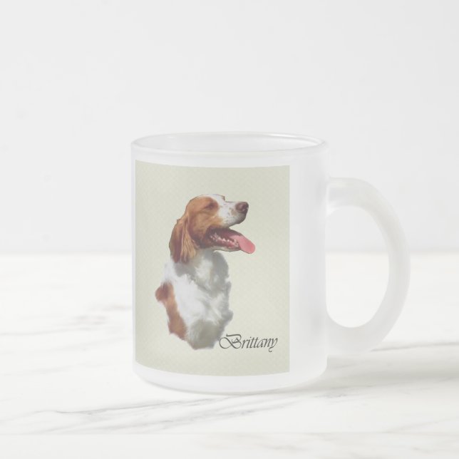 Caneca De Café Vidro Jateado Presentes Brittany Spaniel Americanos (Direita)