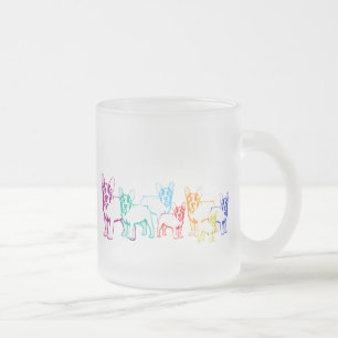 Caneca De Café Vidro Jateado Presentes Bulldogue Francês