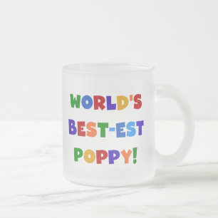 Caneca De Café Vidro Jateado Presentes da papoila do Melhor-est do mundo