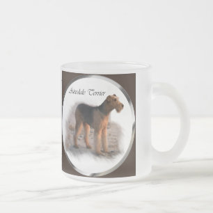 Caneca De Café Vidro Jateado Presentes de arte de Airedale Terrier
