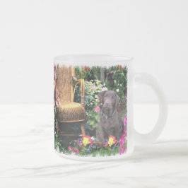 Caneca De Café Vidro Jateado Presentes de Arte Labrador Retriever
