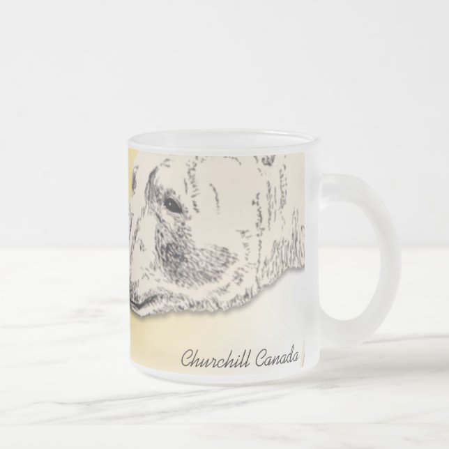 Caneca De Café Vidro Jateado Presentes de Arte Polar do Urso de Churchill Souve (Direita)