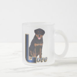 Caneca De Café Vidro Jateado Presentes de Arte Rottweiler