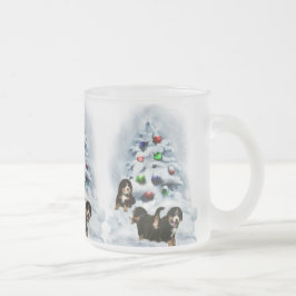 Caneca De Café Vidro Jateado Presentes de Natal para Cachorros de Montanha Bern
