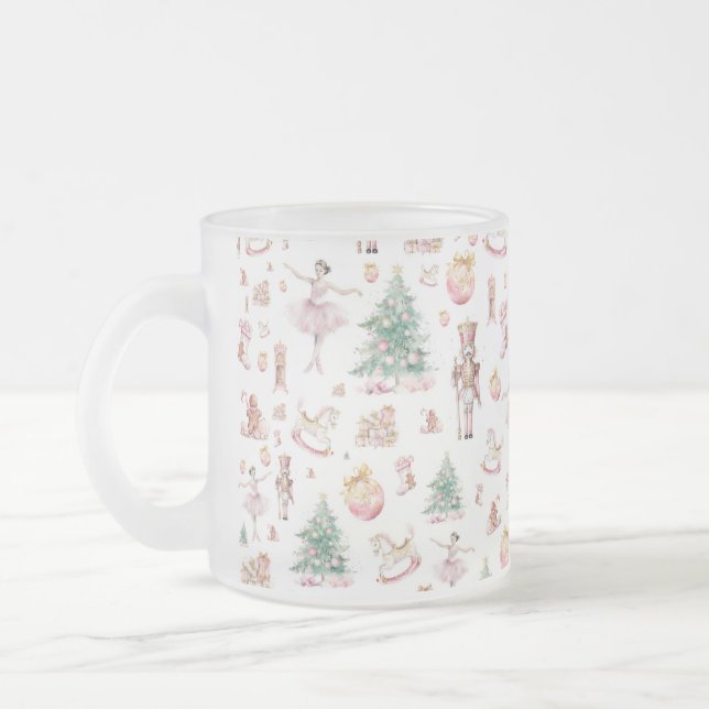 Caneca De Café Vidro Jateado Presentes de Natal para todas as idades| Festivo | (Esquerda)