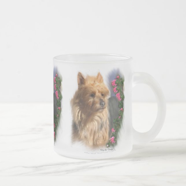 Caneca De Café Vidro Jateado Presentes de Terrier Art australianos (Direita)