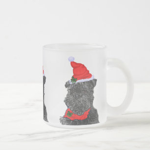 Caneca De Café Vidro Jateado Presentes do Natal do Affenpinscher