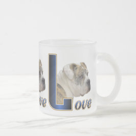 Caneca De Café Vidro Jateado Presentes para Bulldog Inglês