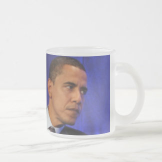 Caneca De Café Vidro Jateado Presidente Barack Obama