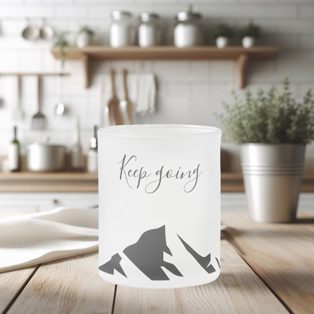 Caneca De Café Vidro Jateado Preto Moderno Fica Simples (Criador carregado)