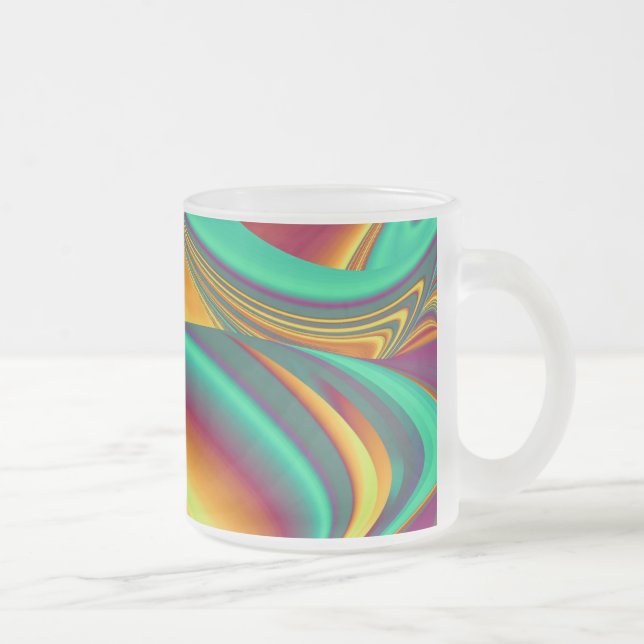 Caneca De Café Vidro Jateado Primavera Verão Outono Flores Magia (Direita)