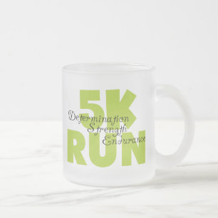 Caneca De Café Vidro Jateado Primavera Verde 5K Executar