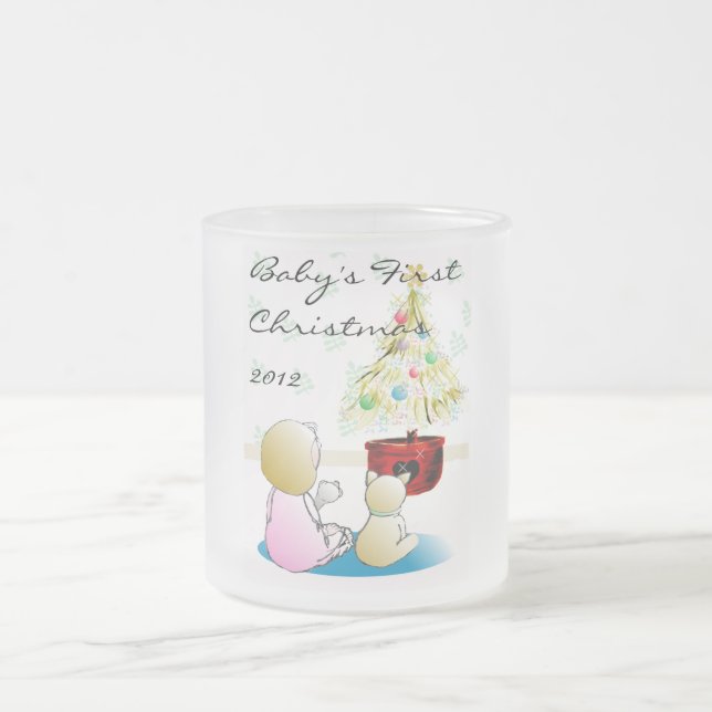 Caneca De Café Vidro Jateado Primeiro Natal de 2012 (Centro)