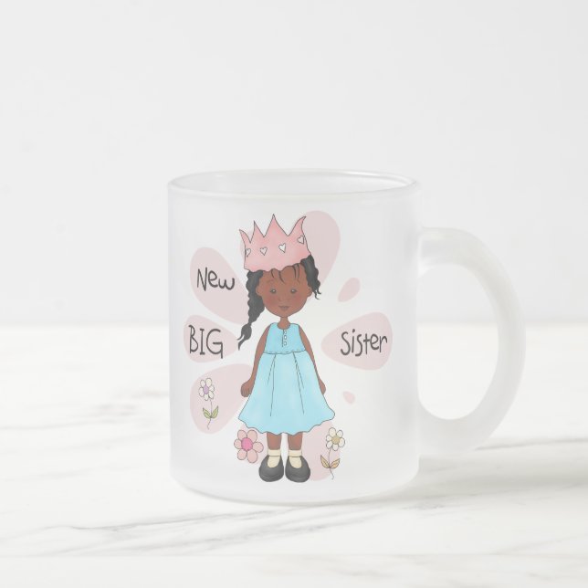 Caneca De Café Vidro Jateado Princesa Irmã Africana Americana (Direita)