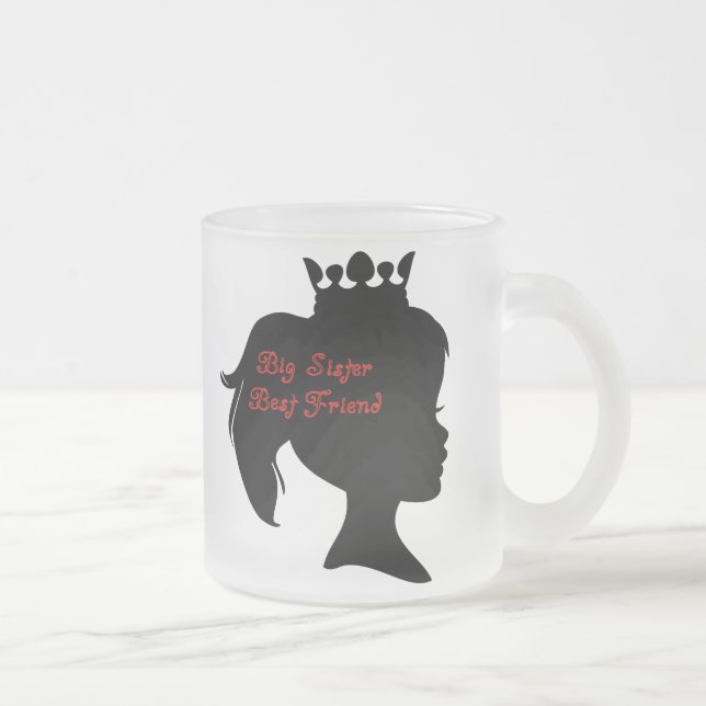 Caneca De Café Vidro Jateado Princesa Irmã Melhor Amiga (Direita)