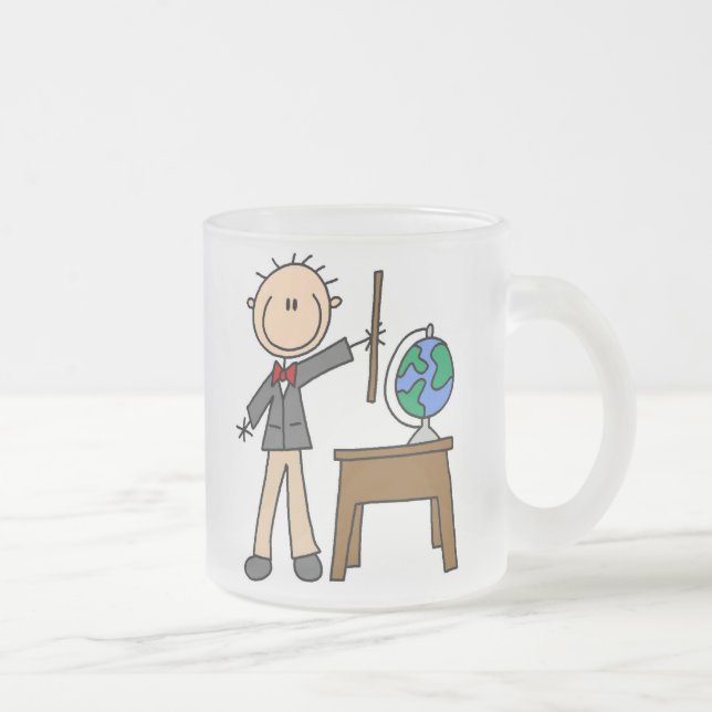 Caneca De Café Vidro Jateado Professor Com Globo (Direita)