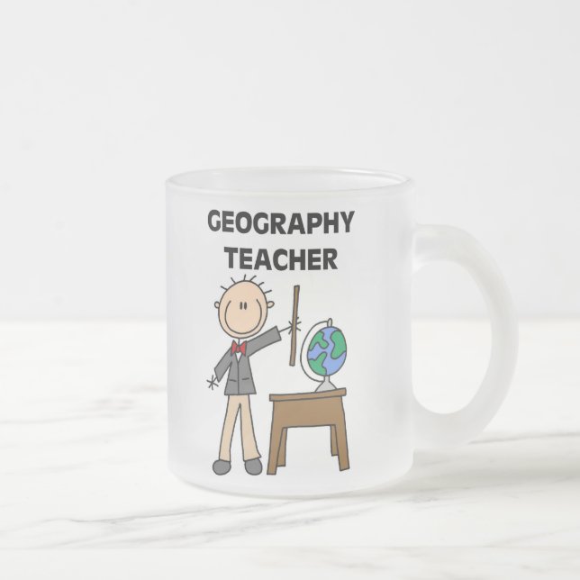 Caneca De Café Vidro Jateado Professor da geografia (Direita)