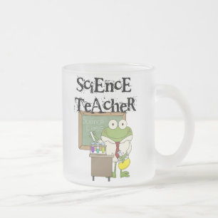 Caneca De Café Vidro Jateado Professor de ciências do sapo