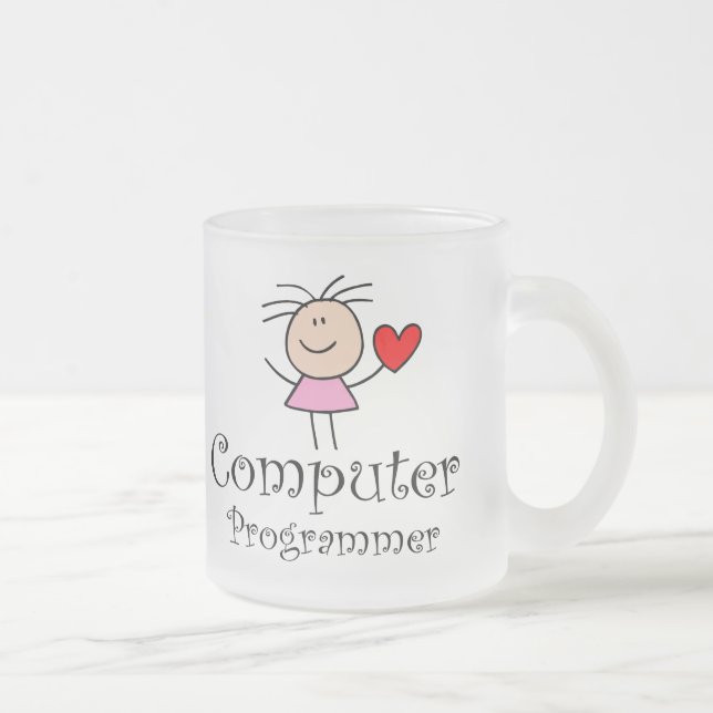 Caneca De Café Vidro Jateado Programador de computador (Direita)