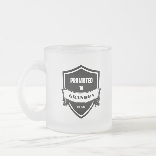 Caneca De Café Vidro Jateado Promovido ao vovô (Esquerda)