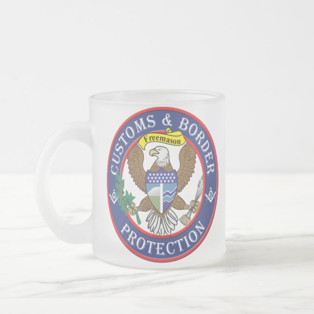 CANECA DE CAFÉ VIDRO JATEADO PROTETOR DE CBP EAGLE (Esquerda)