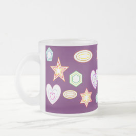 Caneca De Café Vidro Jateado Purple colour Shapes mug