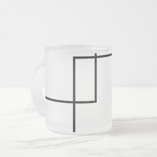 Caneca De Café Vidro Jateado Quadrados Geométricos Minimalistas em Vidro Fosco