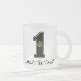 Caneca De Café Vidro Jateado Quando é que o tempo do Tee Hole está em um