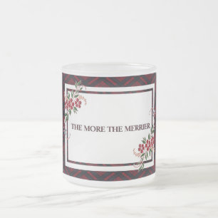 Caneca De Café Vidro Jateado Quanto Mais A Xadrez Vermelha Merrier