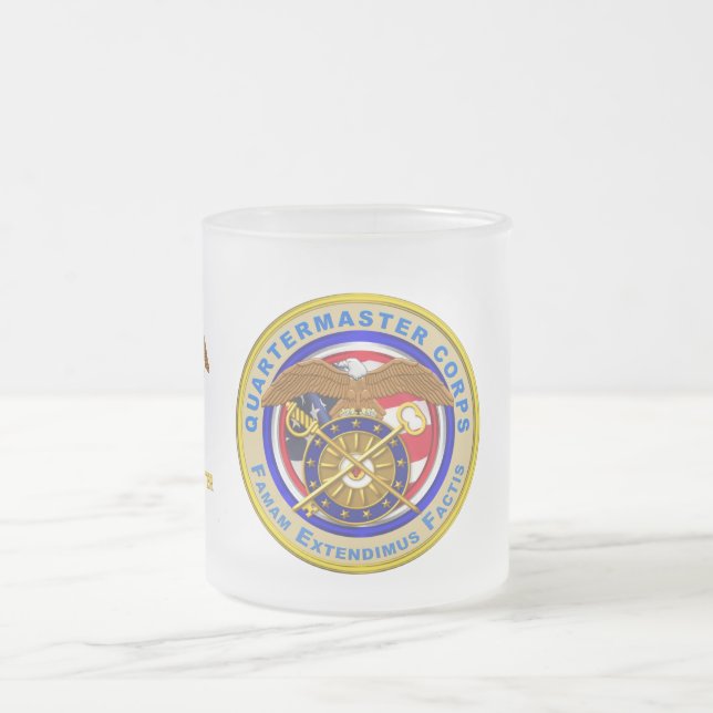 Caneca De Café Vidro Jateado Quartermaster Corps Veteran (Centro)