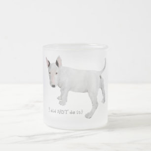 Caneca De Café Vidro Jateado Quem, eu? Filhote de Bull Terrier