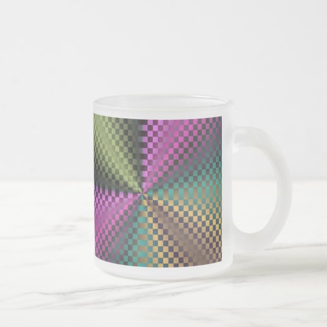 Caneca De Café Vidro Jateado Rainbow Squares (Direita)