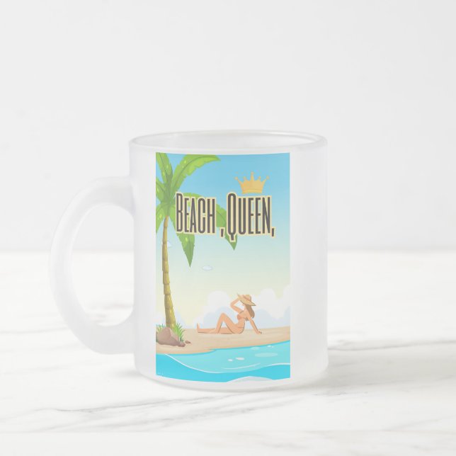 Caneca De Café Vidro Jateado rainha da faia (Esquerda)