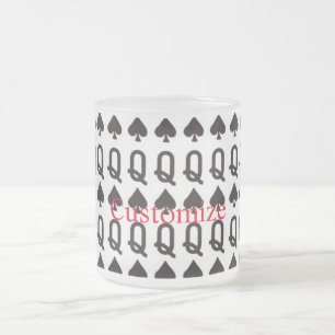Caneca De Café Vidro Jateado rainha das espadas